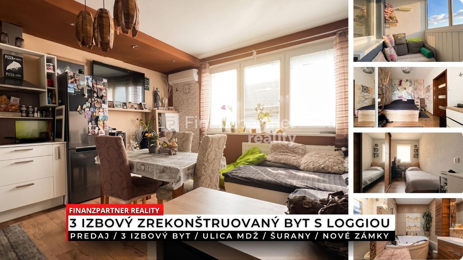 3 izbový zrekonštruovaný byt s loggiou, ulica MDŽ, Šurany