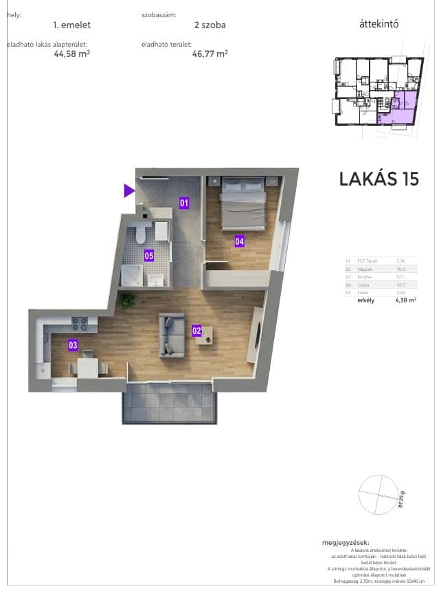 Predaj 2i byt v novom projekte na nábreží v centre mesta Mosonmagyaróvár