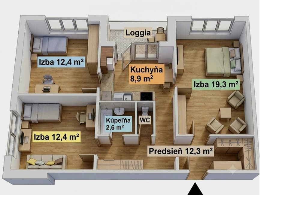 ZNÍŽENÁ CENA! SLNEČNÝ 3-IZBOVÝ BYT+LOGGIA ZAČIATOK PETRŽALKY