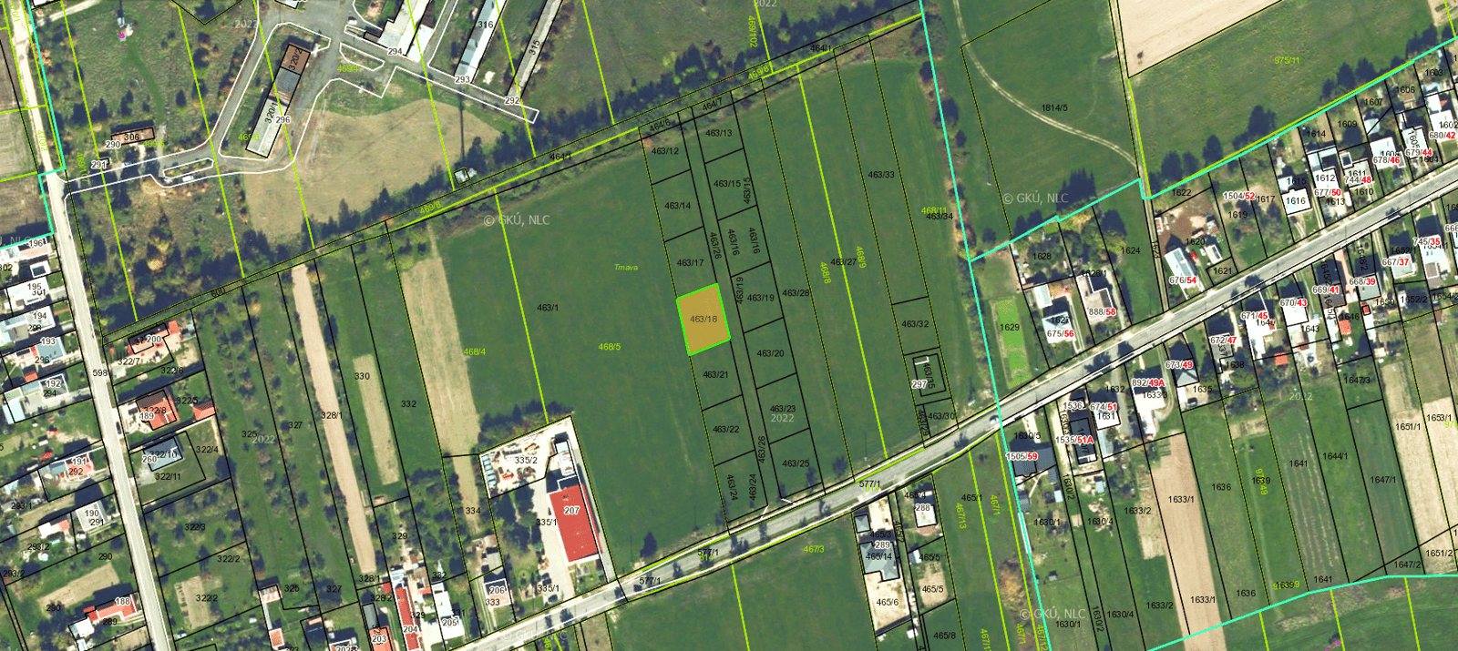 Stavebný pozemok o rozlohe - 570 m² v obci Kamenná Poruba.
