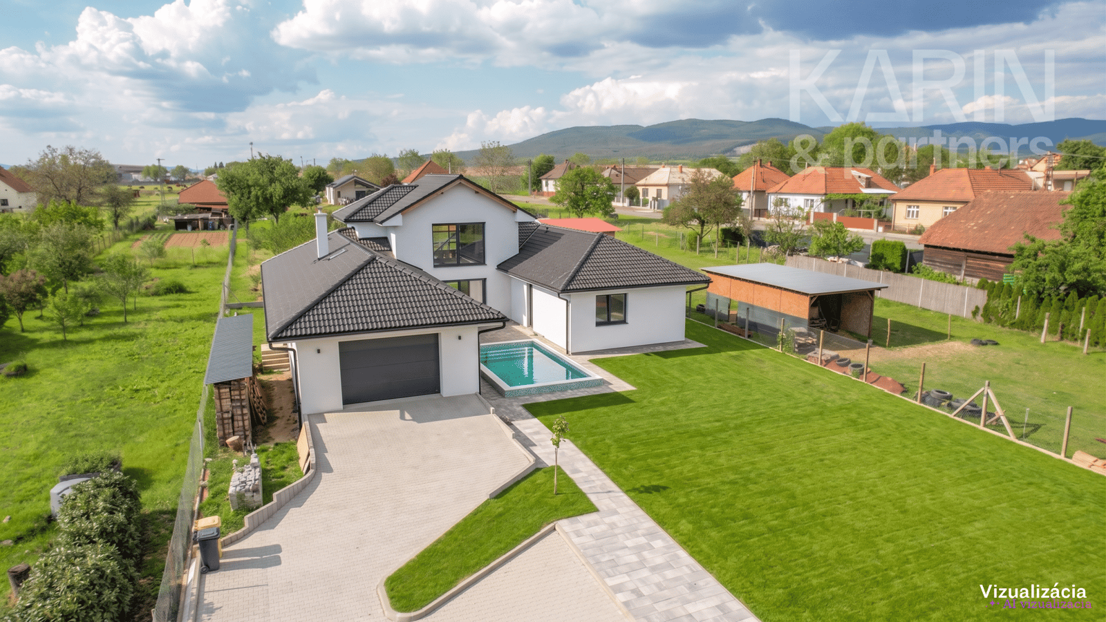 Luxusný 6i dom s bazénom a zapusteným sedením