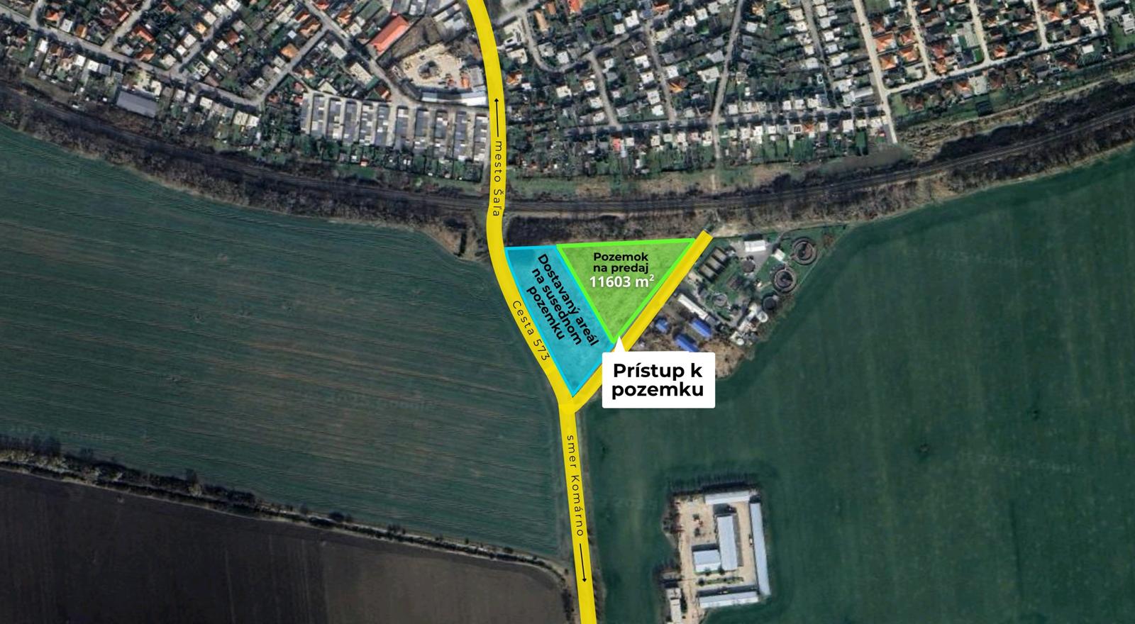 Predaj stavebného pozemku 11 603 m² v meste Šaľa – fotka 2