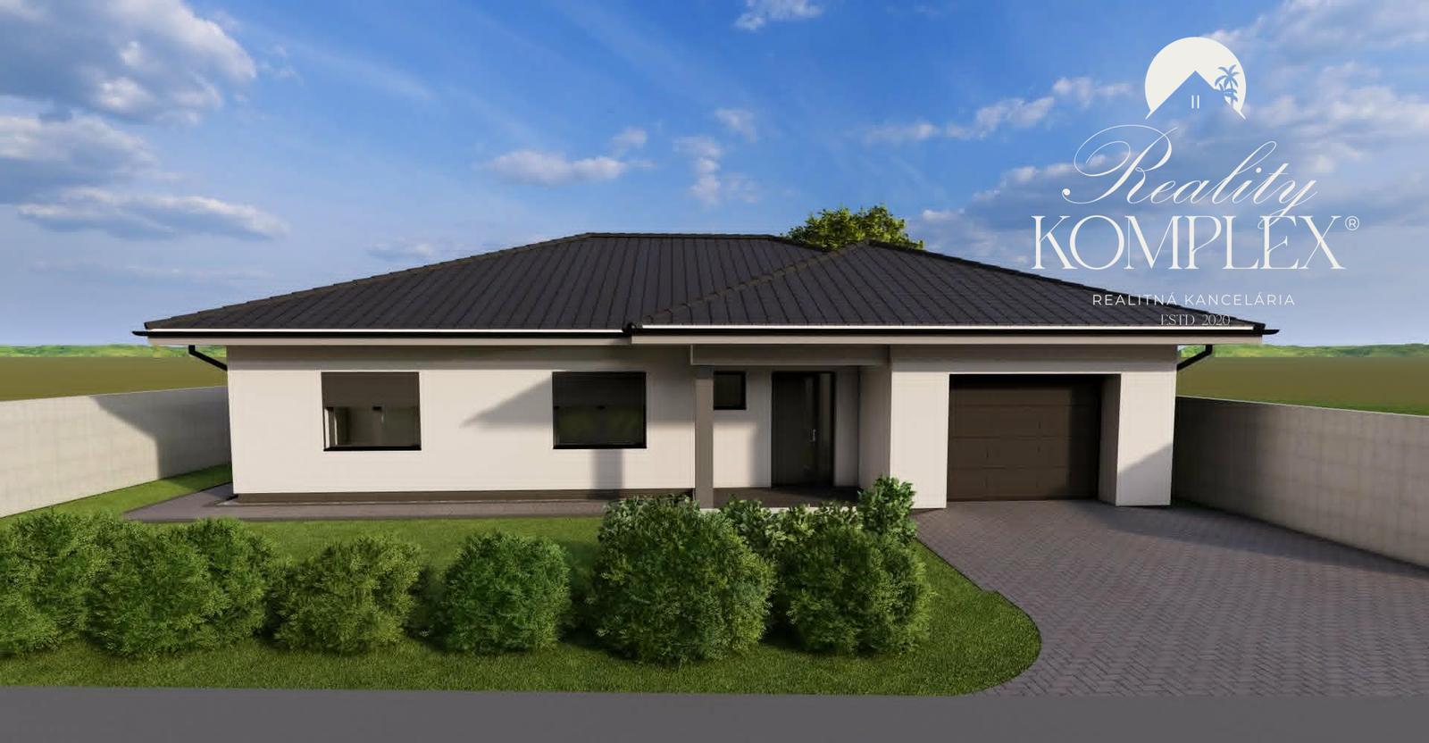 Reality KOMPLEX s.r.o Vám ponúká, projekt dvoch moderných rodinných domov typu bungalov v obci Marcelová.