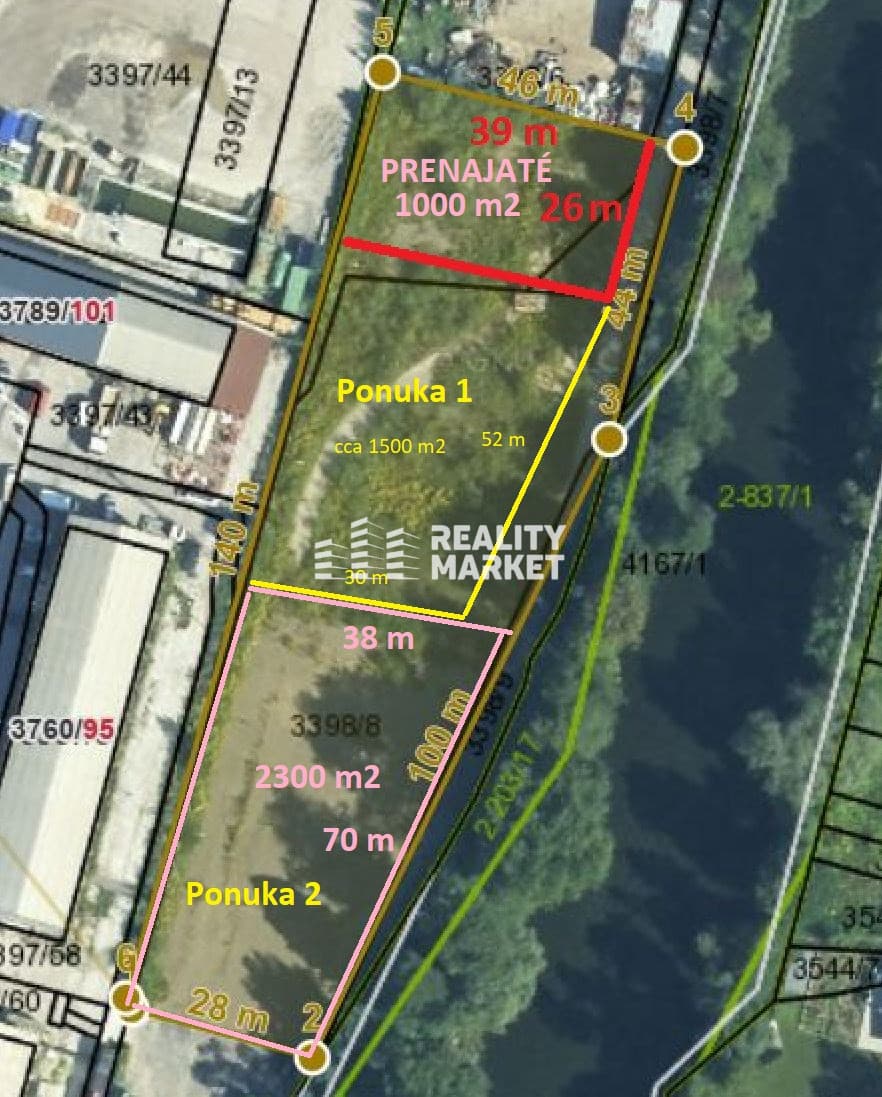Spevnená plocha NA PRENÁJOM - 1500m2