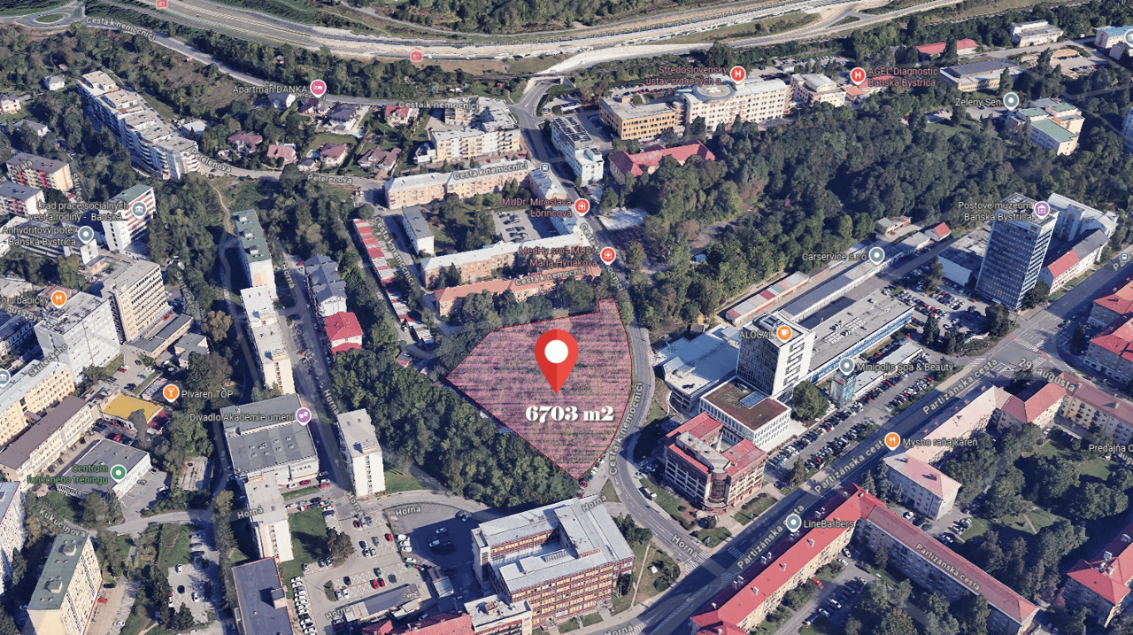 Investičný pozemok pre polyfunkčnú výstavbu, Banská Bystrica