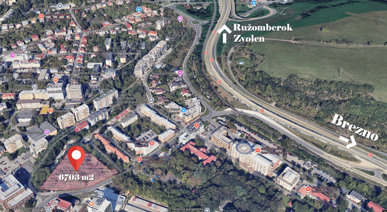 Investičný pozemok pre polyfunkčnú výstavbu, Banská Bystrica – fotka 2
