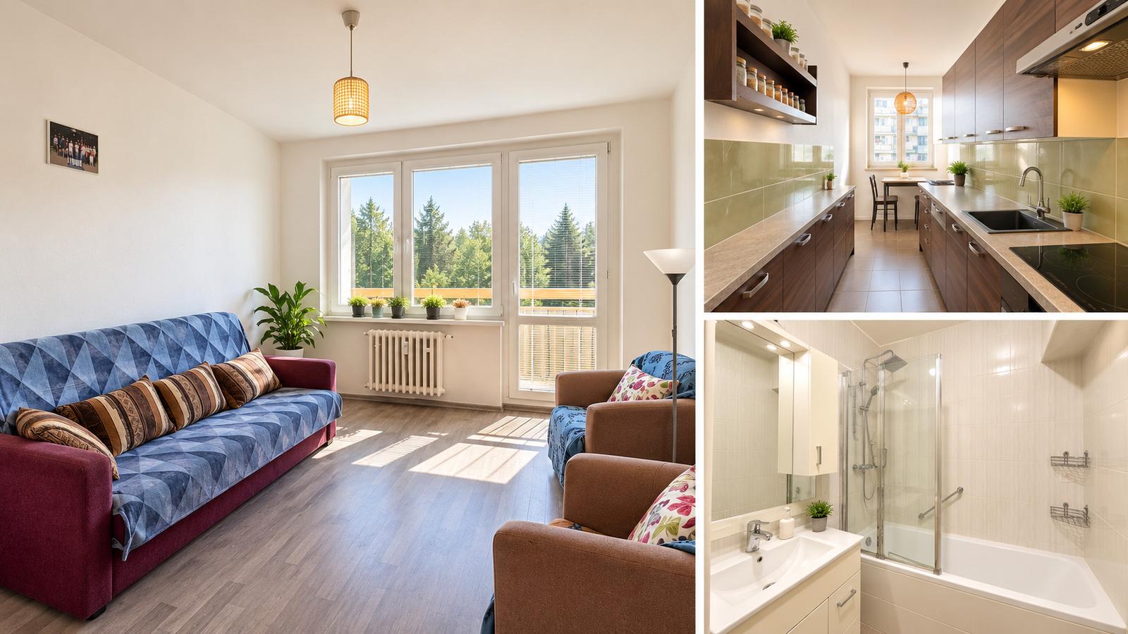 ViP. Veľký 2-i byt 64 m² + balkón, mur. jadro, Pliešovce