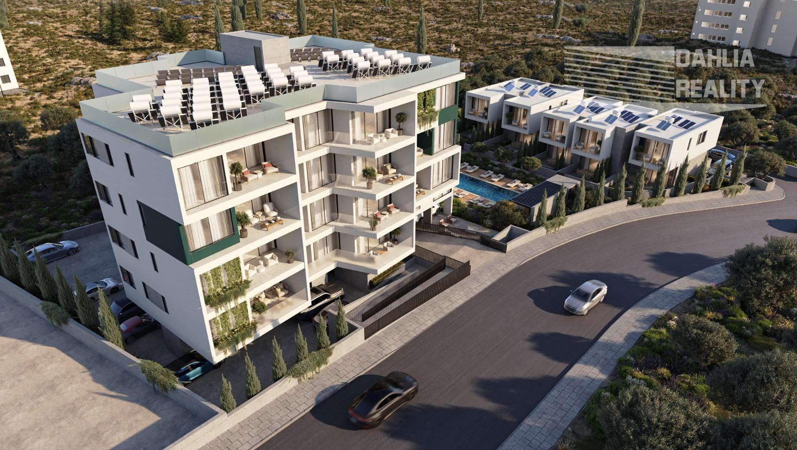 APARTMÁN TYP ŠTÚDIO 44 m2 CYPRUS - PAPHOS s bazénom, 500 metrov k moru