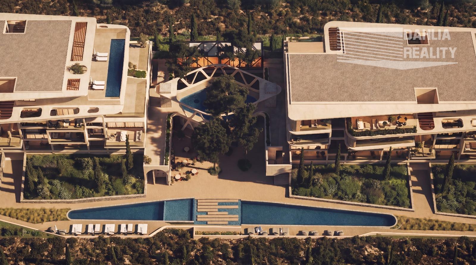 APARTMÁN V PROJEKTE VASILEON 141 m2 CYPRUS - PAPHOS s bazénom, 200 metrov k moru, možnosť prenájmu a investičných výnosov