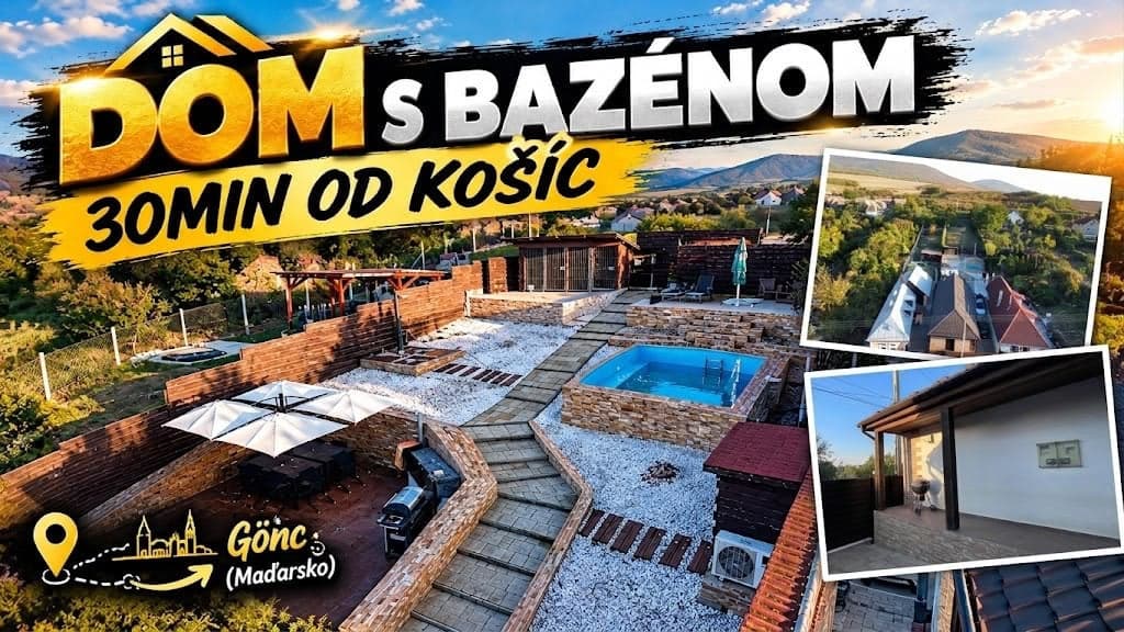 NADŠTANDARDNÝ RODINNÝ DOM S BAZÉNOM – GÖNC, len 30 min. od Košíc!