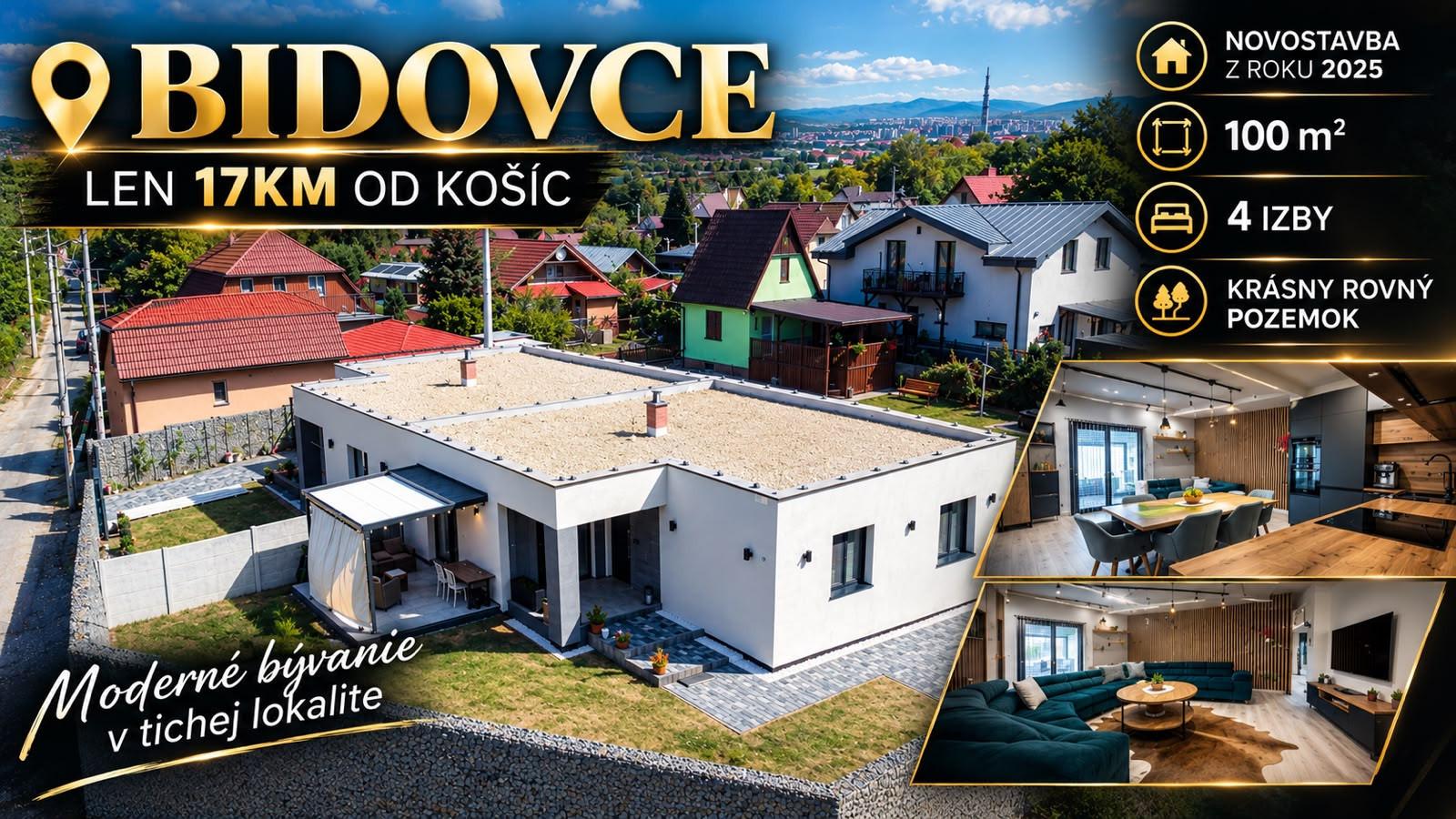 NOVOSTAVBA 2025 V BIDOVCIACH | 4 IZBY | 120 m² | 325 m² POZEMOK