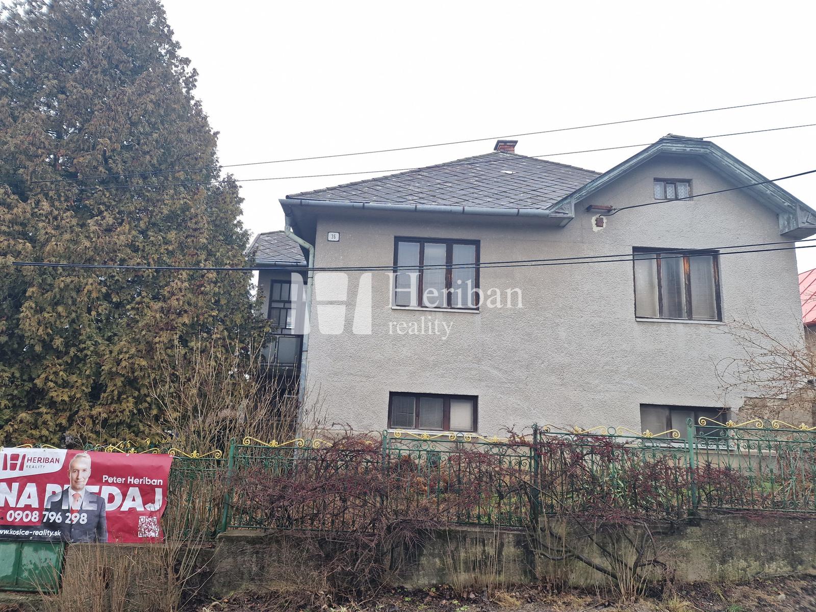 4 izb.rodinný dom s 8,3 ár.pozemkom, obec Vyšná Hutka