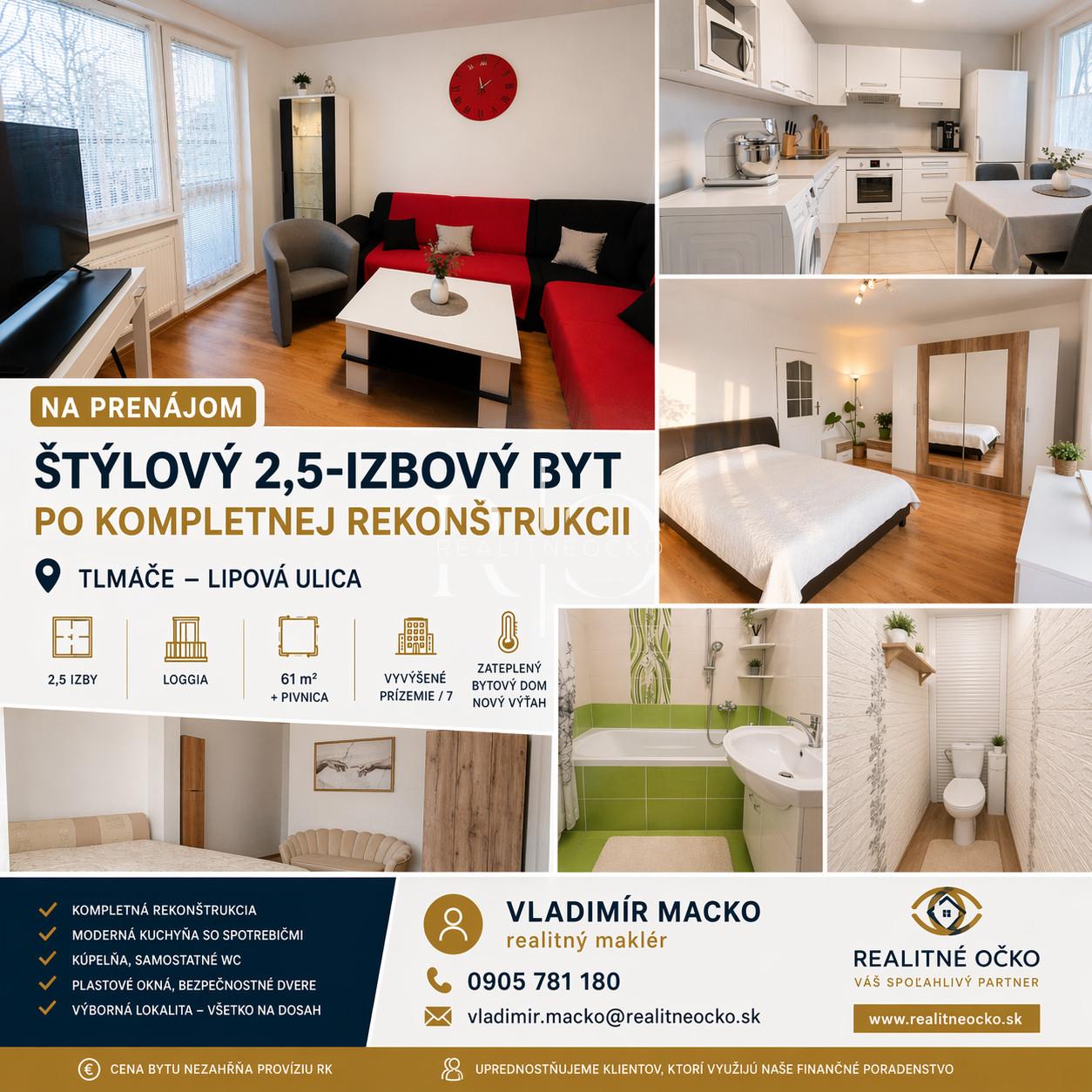 Na predaj výnimočný  2,5-izb. byt , Tlmače - okr.Levice