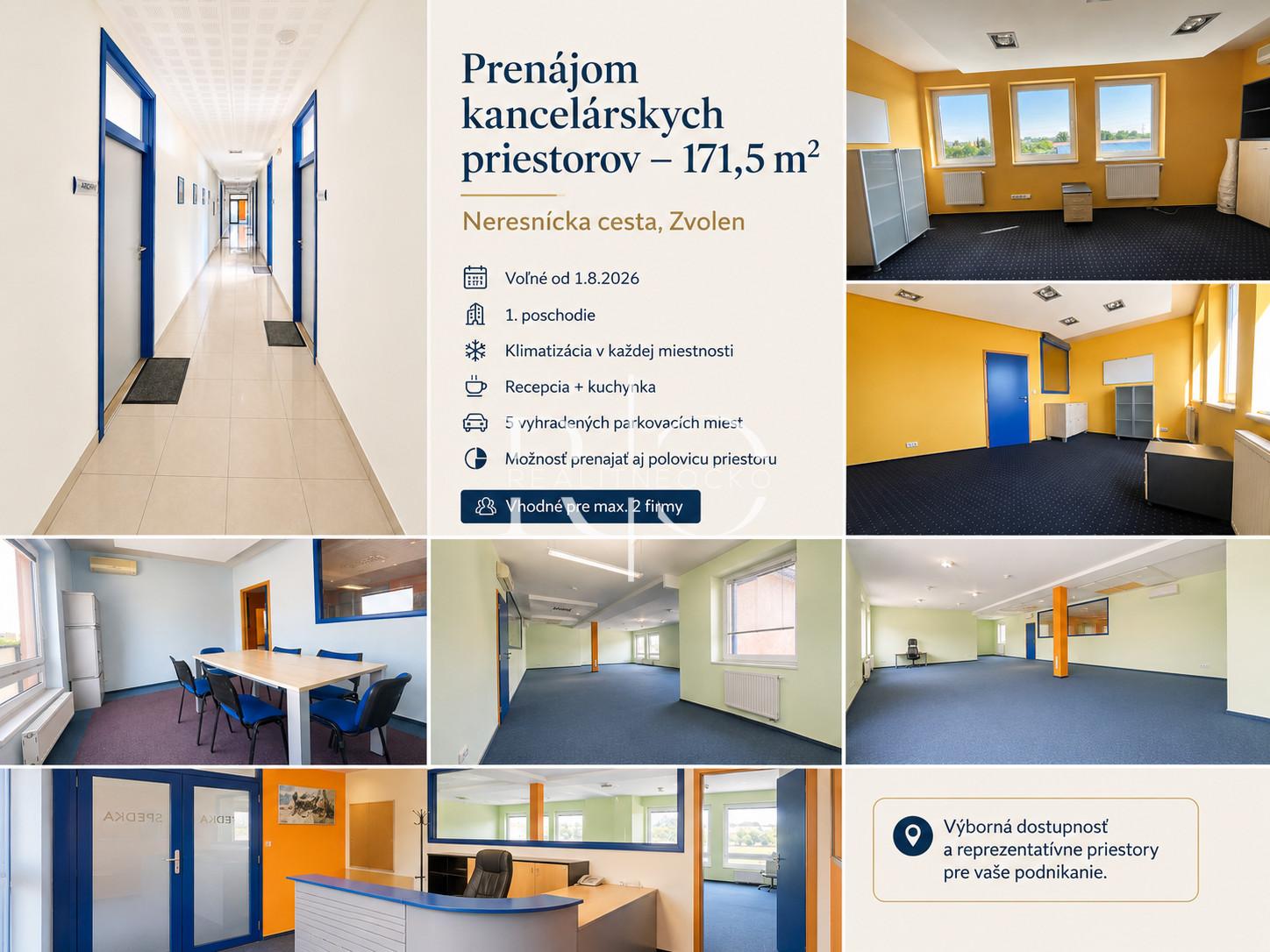 Prenájom kancelárskych priestorov 171,5 m² – Zvolen