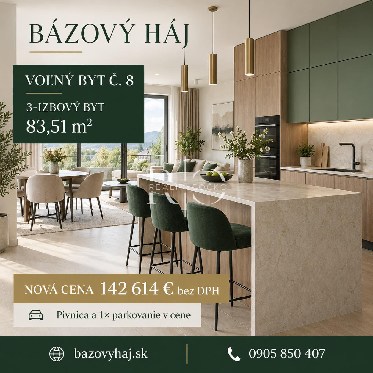 NA PREDAJ 3izb byt - novostavba, Bzovík - Krupina
