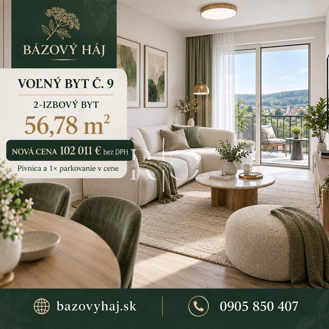NA PREDAJ 2izb byt - novostavba, Bzovík - Krupina