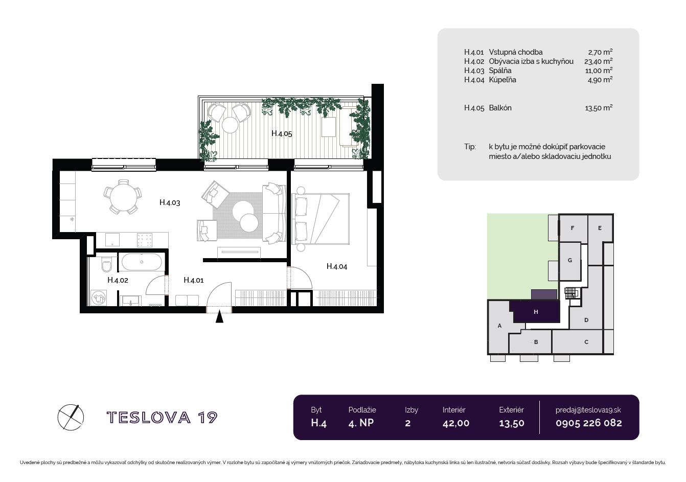 H.4/ 2-izbový apartmán