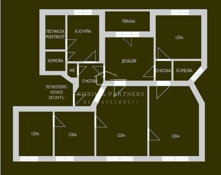 Veľkoplošný 5-izbový meštiansky byt v centre mesta