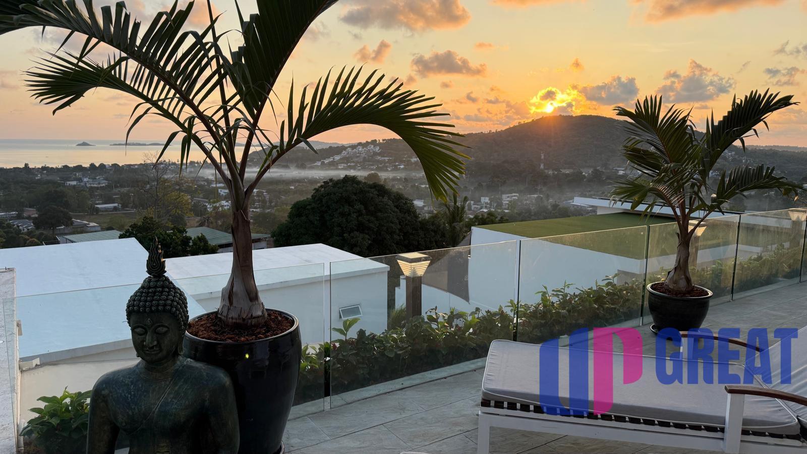 Na predaj luxusná 4-izbová vila s panoramatickým výhľadom na more v prestížnej lokalite Bophut Hills, Koh Samui – fotka 2