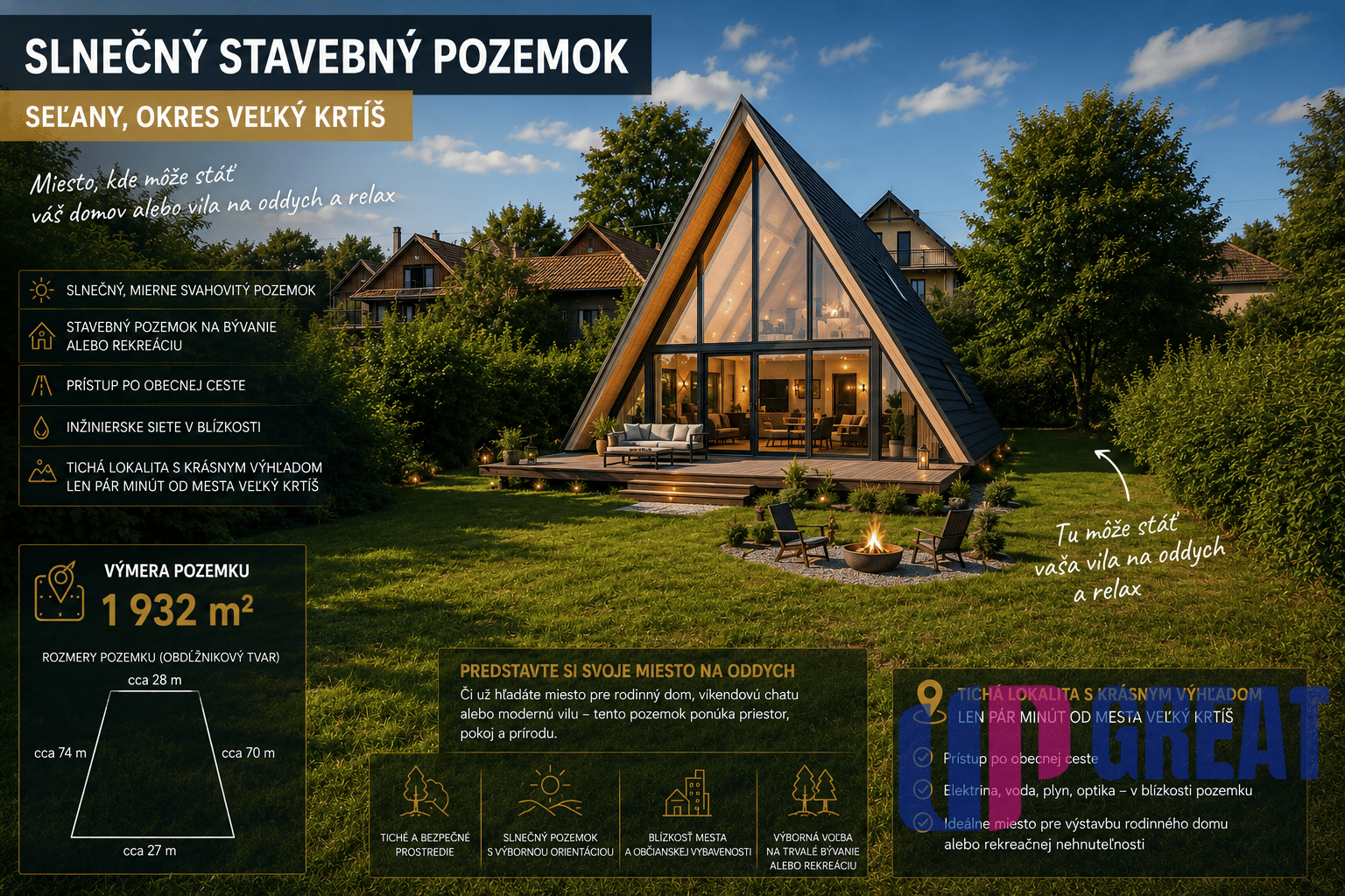 Predám slnečný pozemok obec Seľany