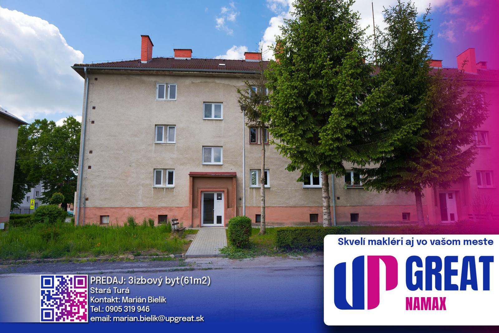 PREDAJ - 3 izbový tehlový byt, Stará Turá !LEPŠIA CENA!