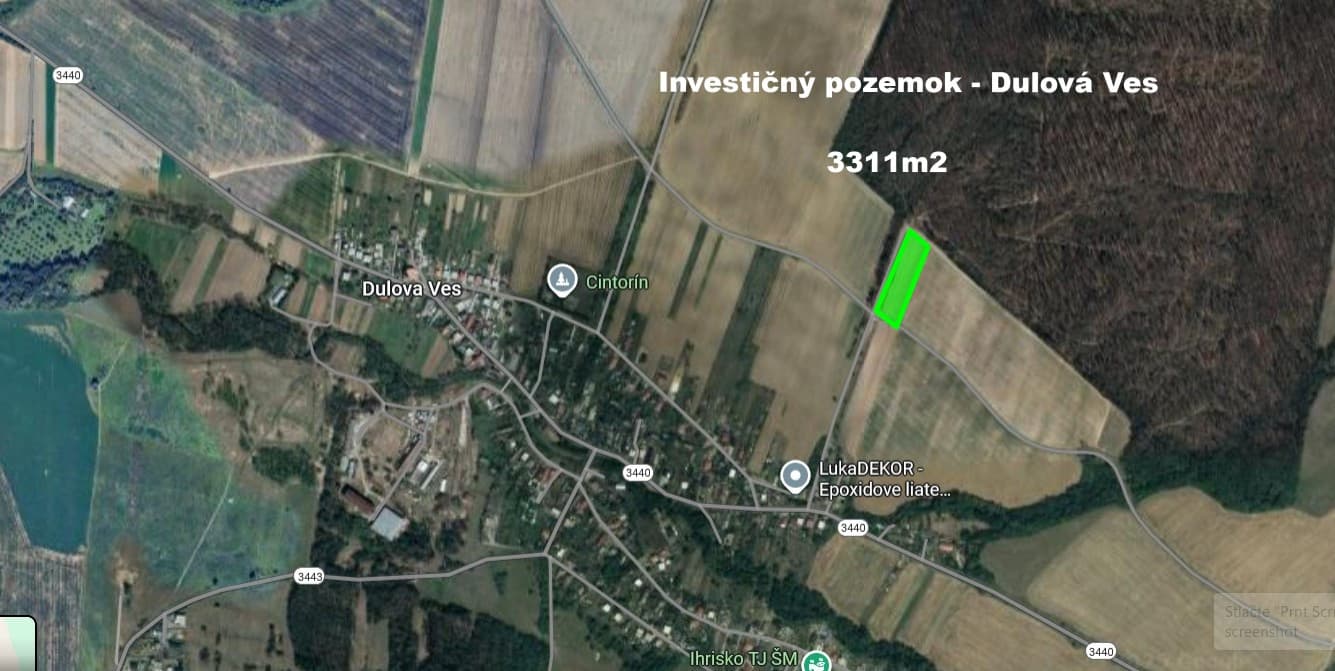 Slnečný veľký pozemok Dulová Ves okr. Prešov, 3311m2