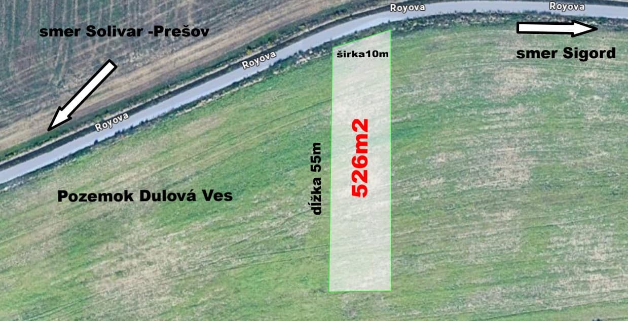 Slnečný  pozemok pri cyklistickom chodníku Dulová Ves, 526m2, v blízkosti Prešova – fotka 2