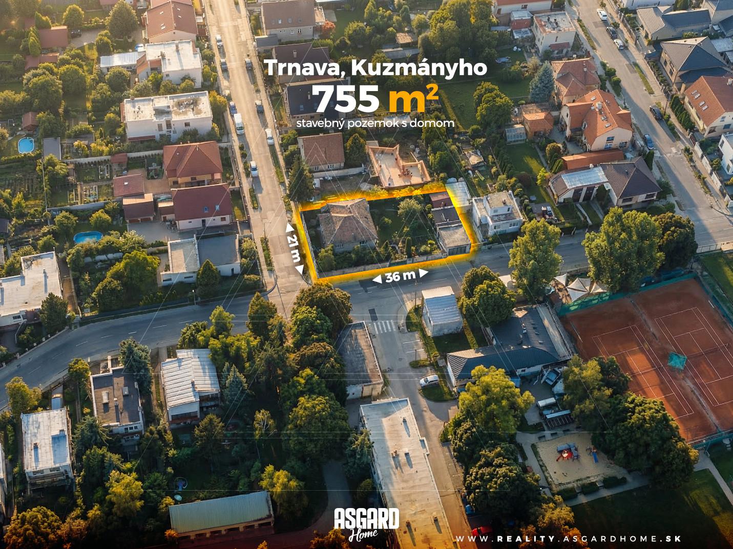 Rožný 755m2 pozemok v Trnave s domom, pivnicou, garážou a dielňou