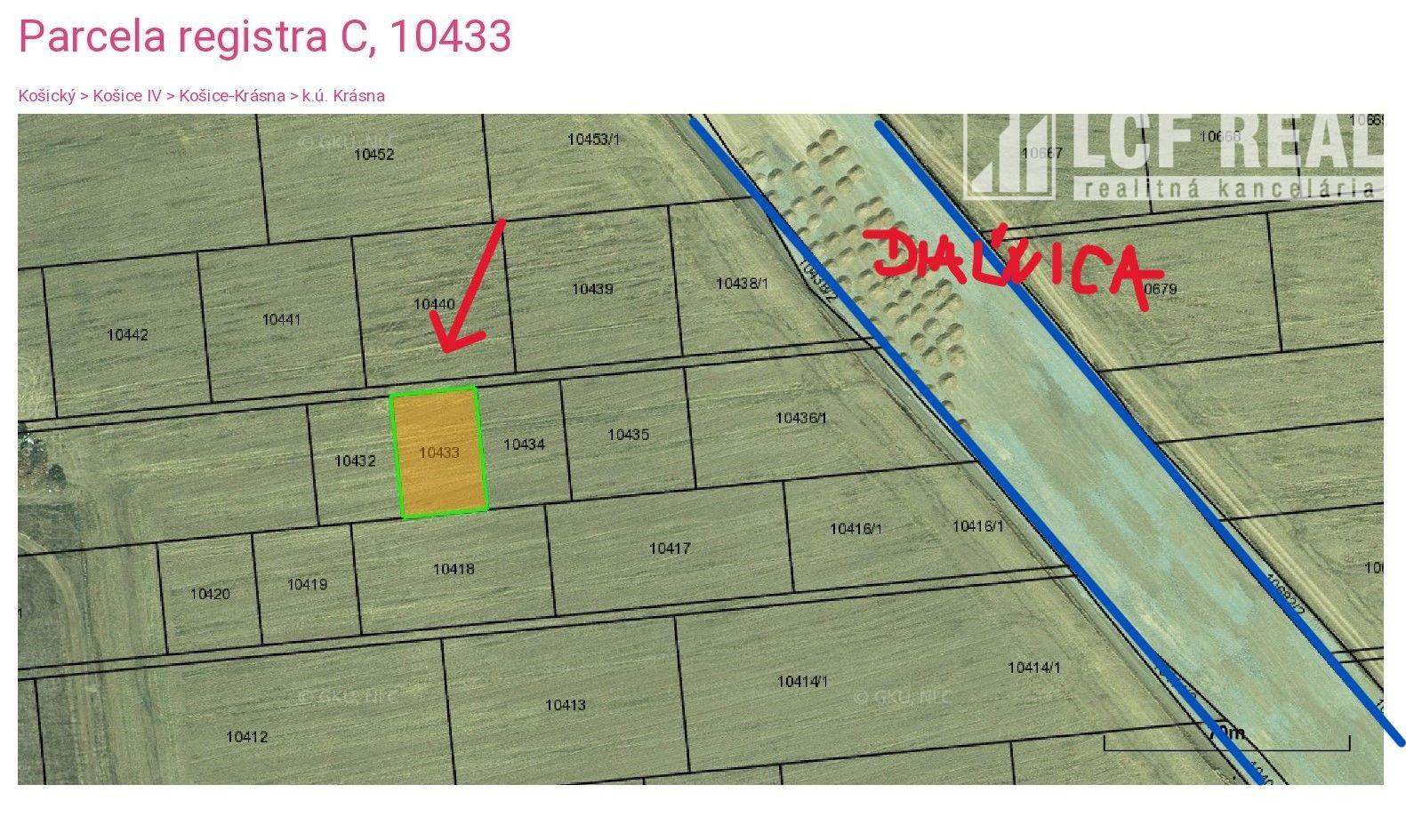 Investičné stavebné pozemky 1483 a 841 m2, Košice Krásna