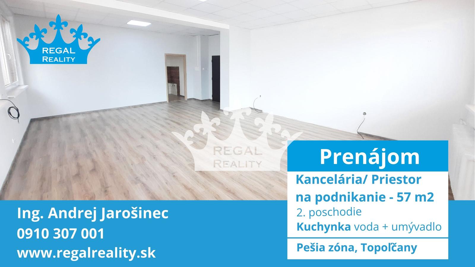 Prenájom: Kancelária + Kuchynka, 57 m2, Centrum, Topoľčany