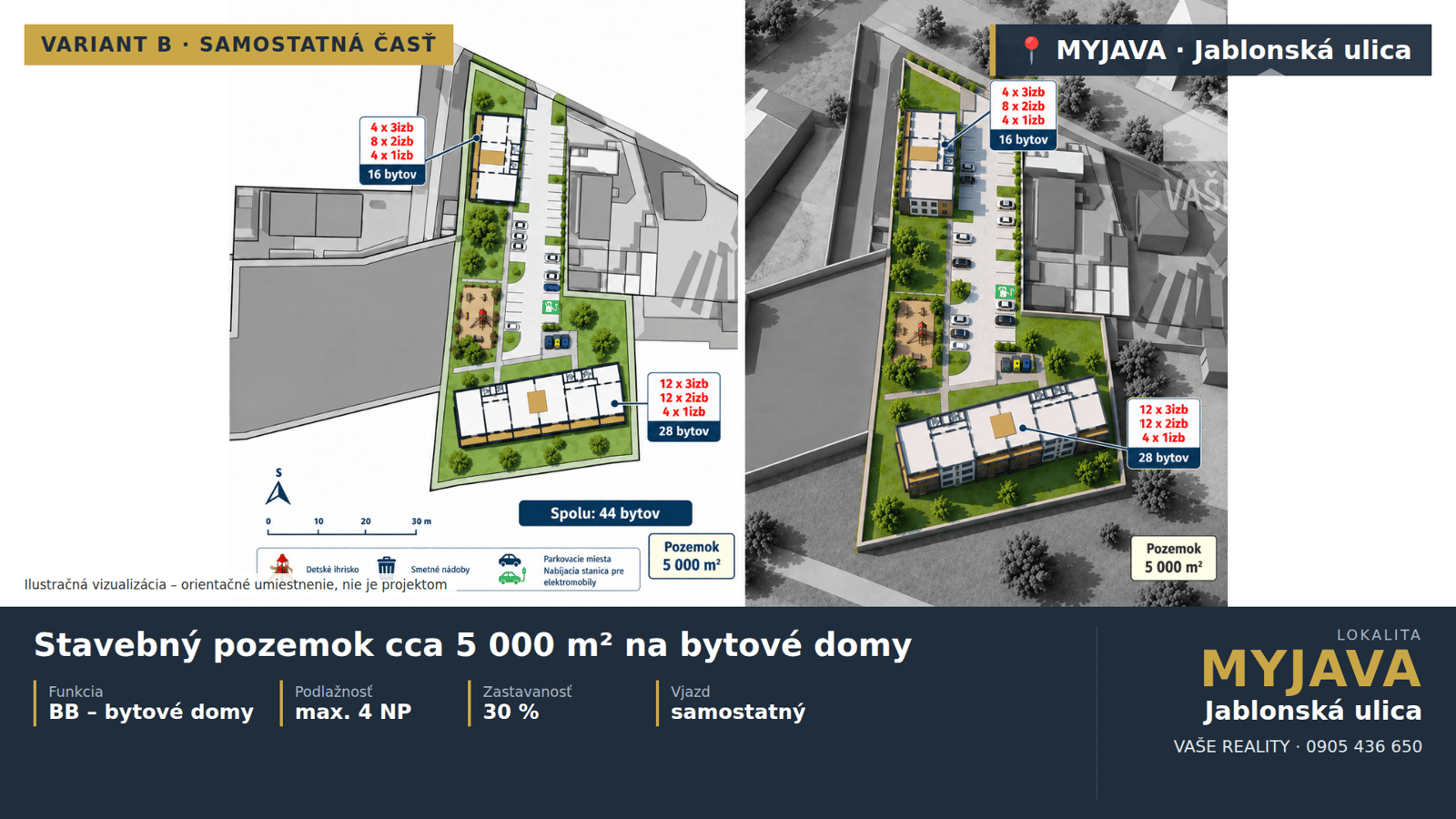 STAVEBNÝ POZEMOK cca 5000 m² NA BYTOVÉ DOMY – MYJAVA