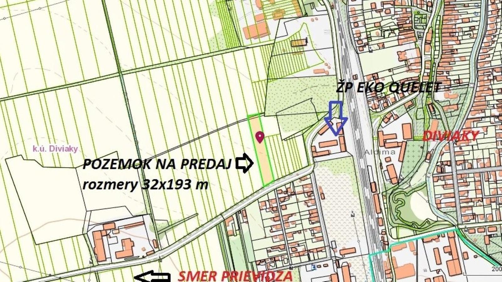 TARGETreal | Predaj priemyselného pozemku - Turčianske Teplice – Diviaky (ul. Prievidzská)