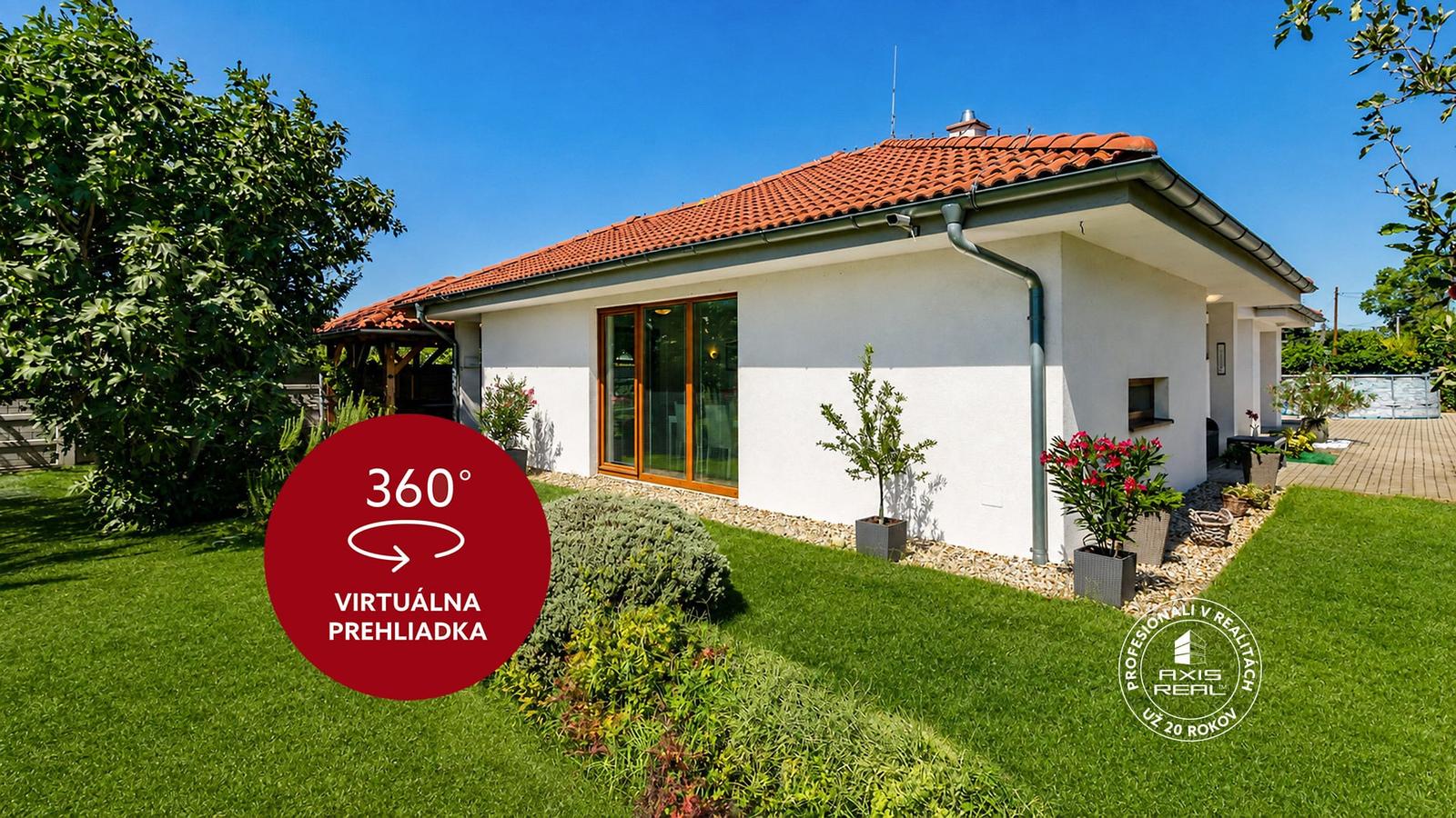 AXIS REAL | NOVÝ rodinný dom s VEĽKOU ZÁHRADOU a PRESTREŠENOU TERASOU
