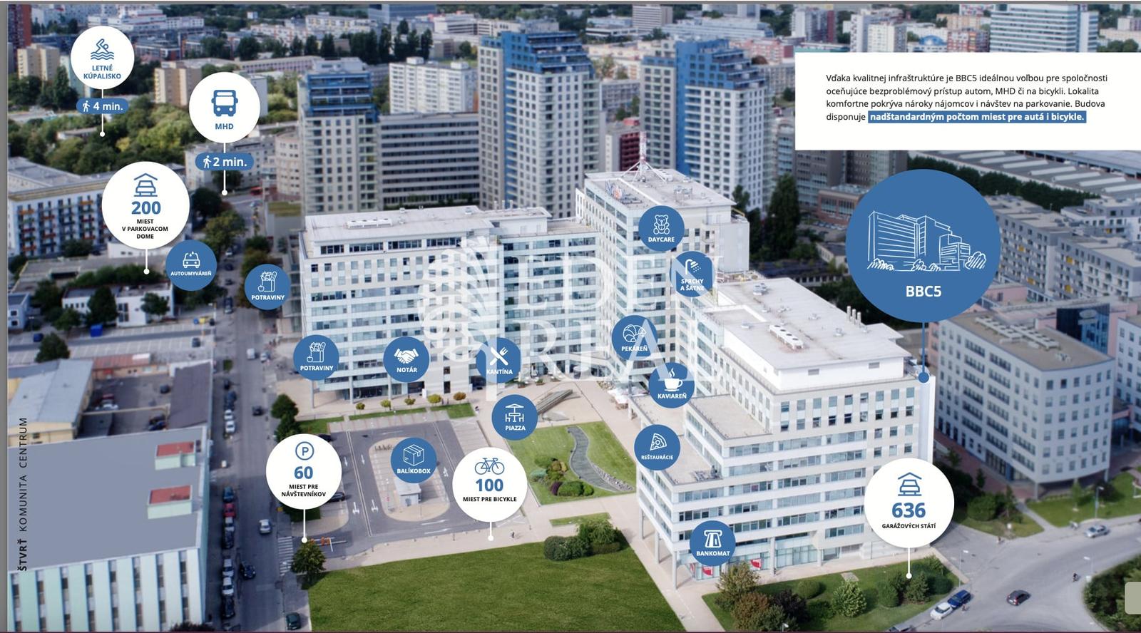 Reprezentatívne administratívne priestory v BBC5, 1.p., 330 m2