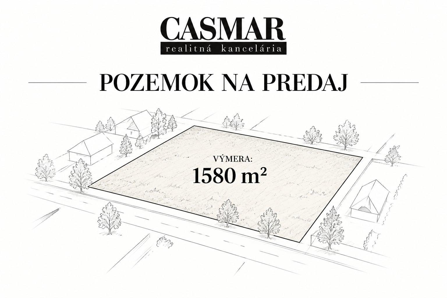 STAVEBNÝ POZEMOK V TRSTÍNE – 1 580 m² | PRI KAŠTIELI | MOŽNOSŤ VÝSTAVBY 2–3 DOMOV