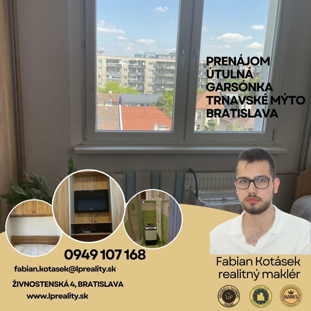 PRENÁJOM ÚTULNÁ GARSÓNKA- TRNAVSKÉ MÝTO BRATISLAVA