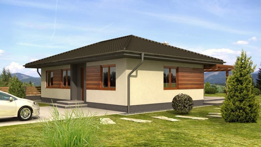 BUNGALOV SO ZAUJÍMAVO RIEŠENOU SPÁLŇOU