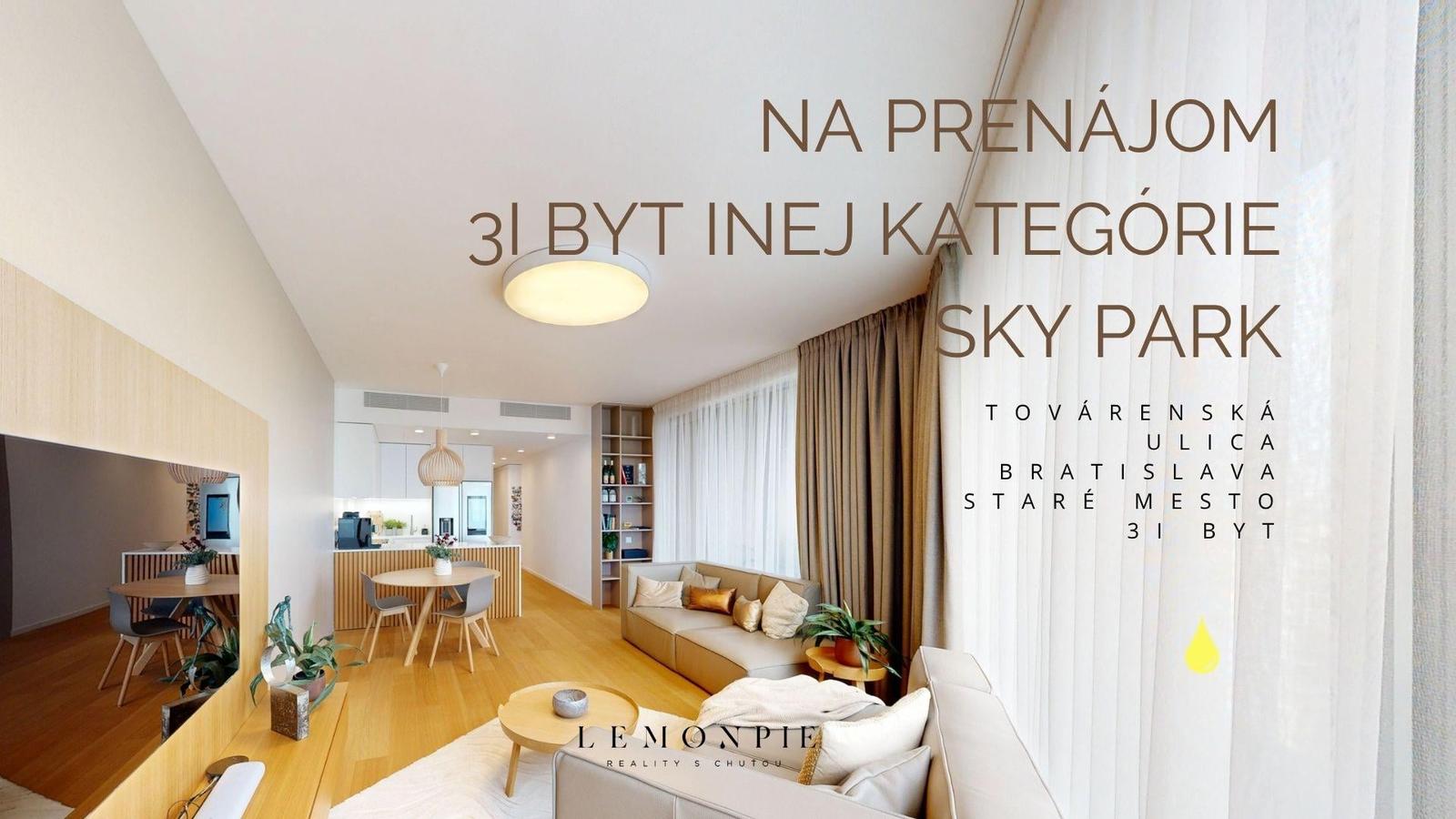 NA PRENÁJOM 3i byt SKY PARK s lodžiou, parkovaním, pivnicou