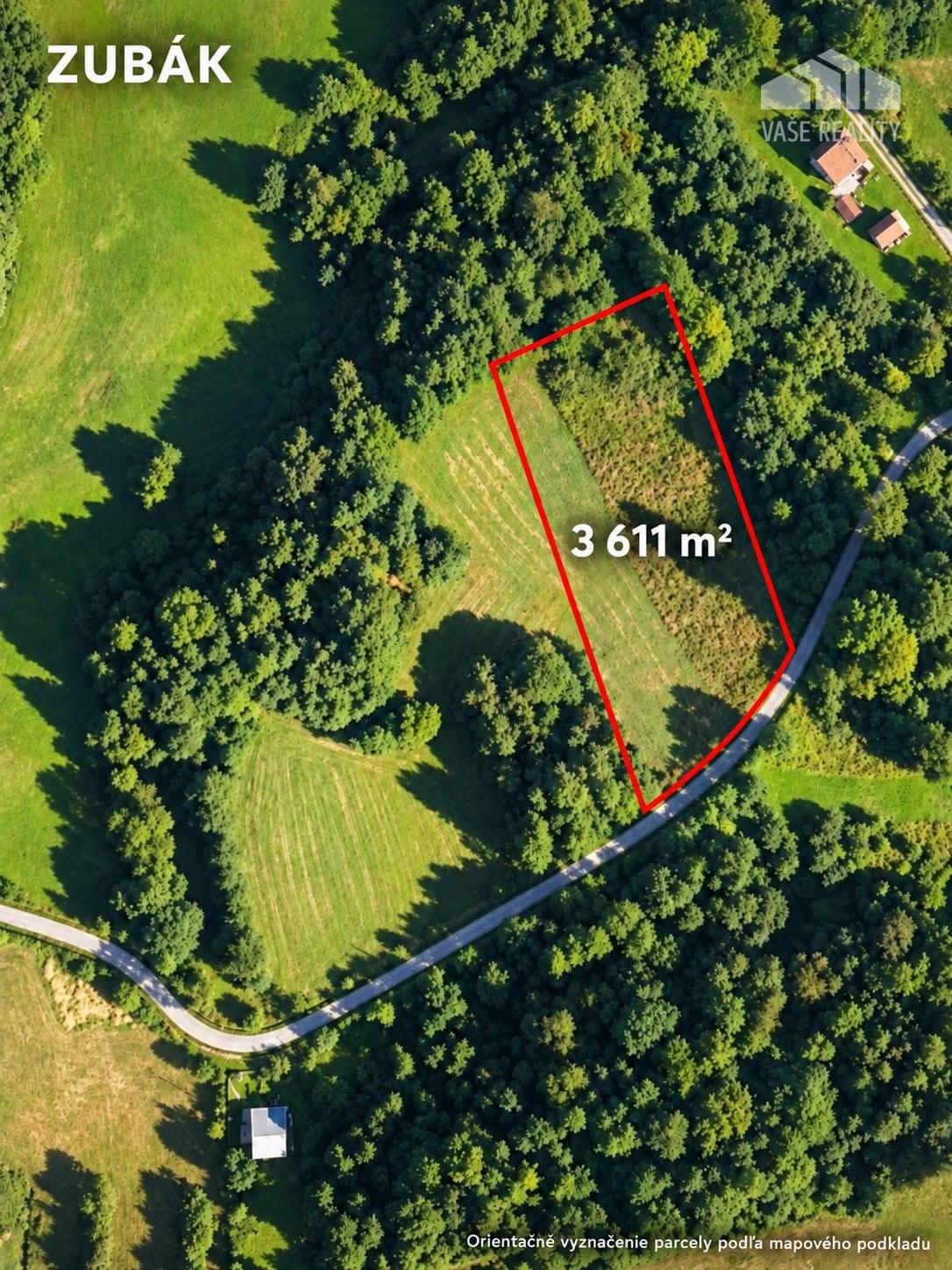 Pozemok 3611m2 v obci Zubák , okres Púchov