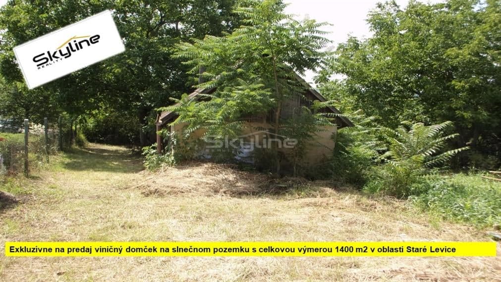 Znížená cena!!!Ponúkame na predaj viničný domček v pôvodnom , na rozľahlom slnečnom pozemku v tichej lokalite vinohradníckej oblasti Starých Levíc.