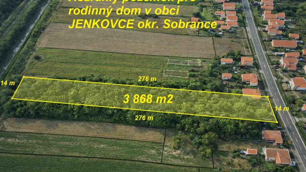ID-3454 NA PREDAJ Rozľahlý pozemok (3868 m2) JENKOVCE