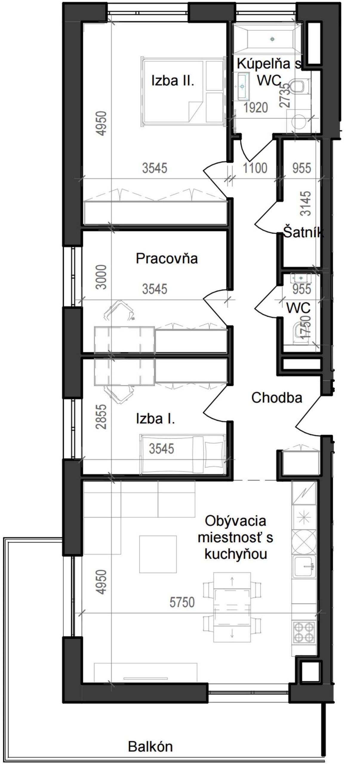 4 izbový byt B11 - 1C