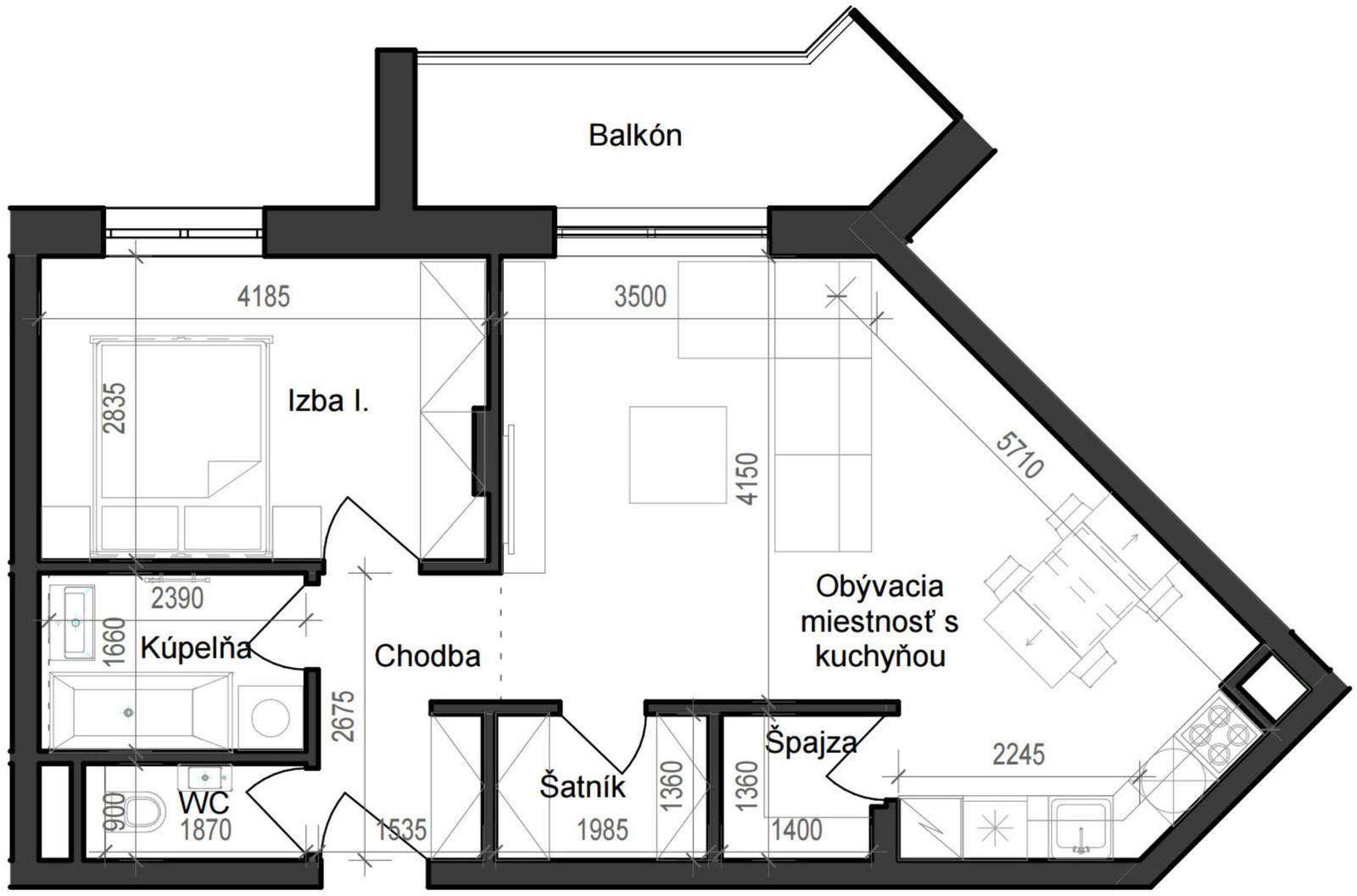 2 izbový byt B11 - 4E