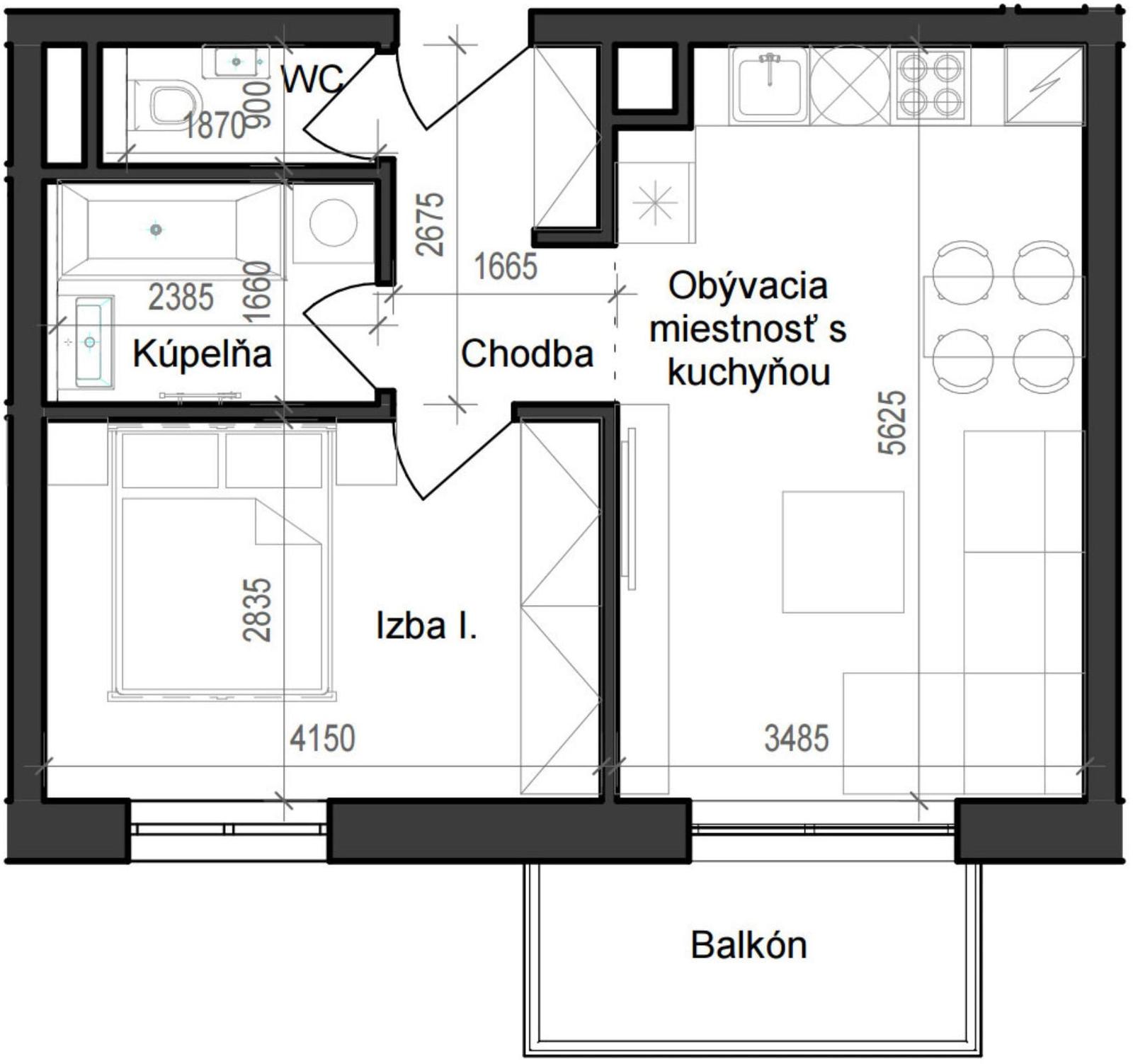2 izbový byt B11 - 5A
