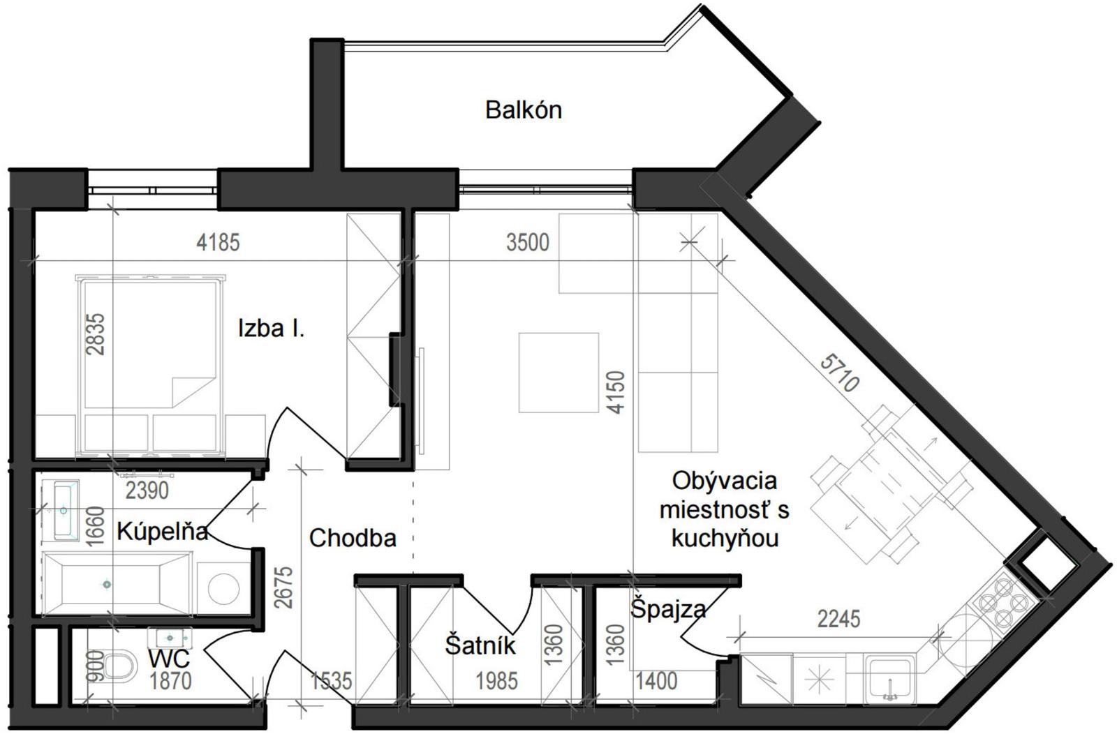2 izbový byt B11 - 5E