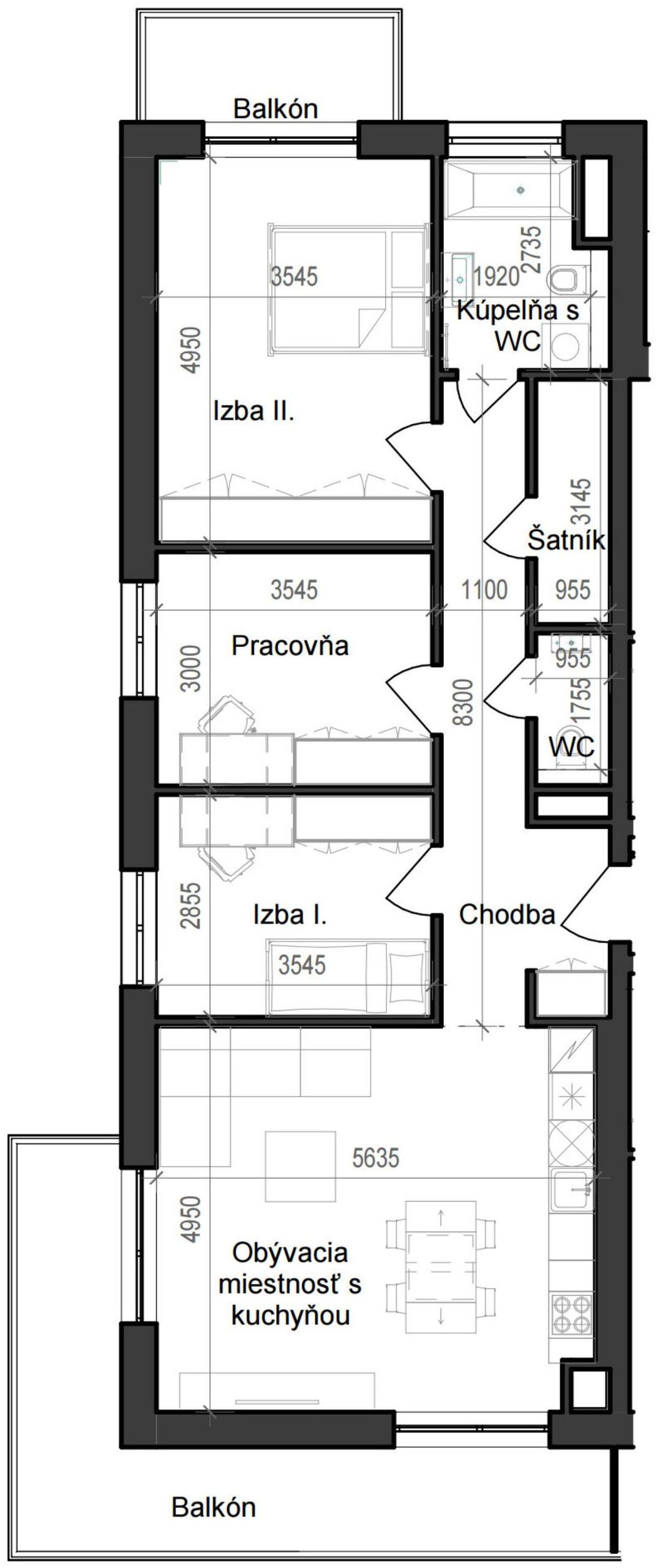 4 izbový byt B11 - 6B