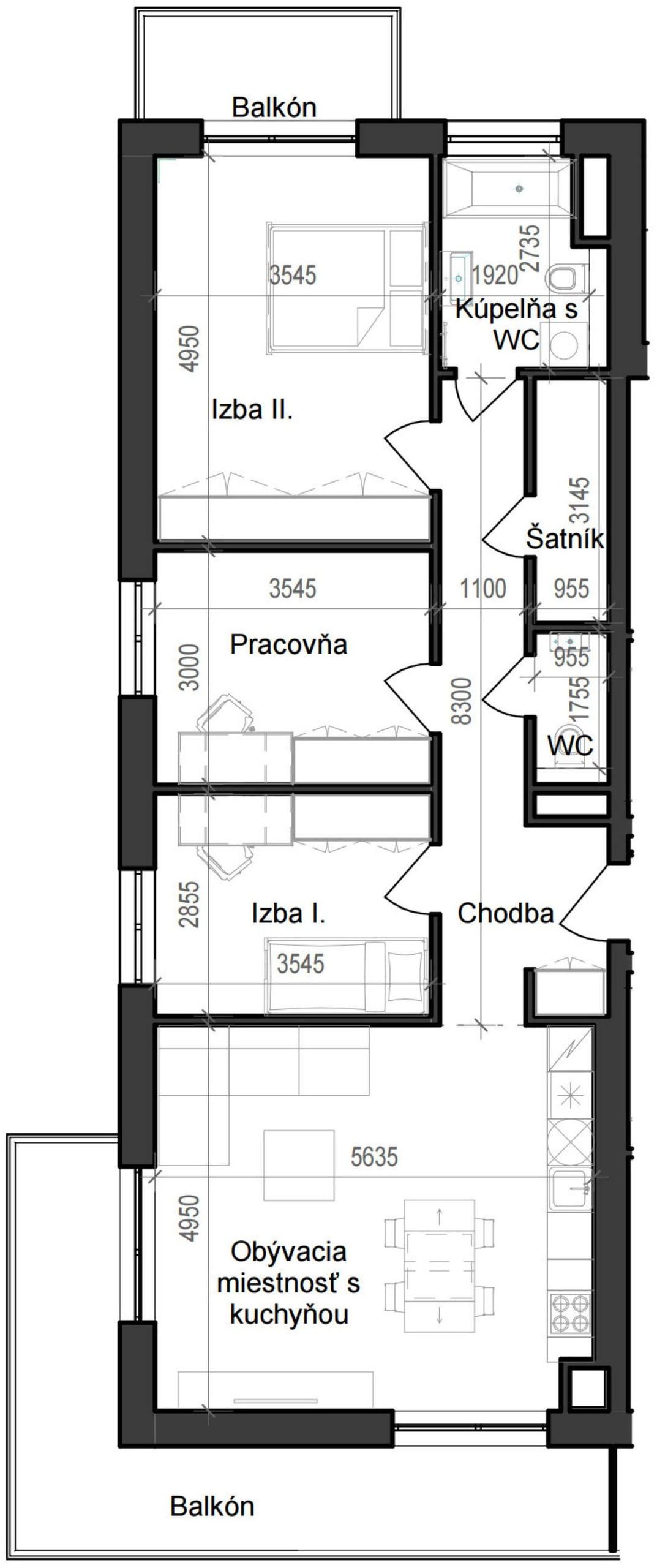 4 izbový byt B11 - 7B