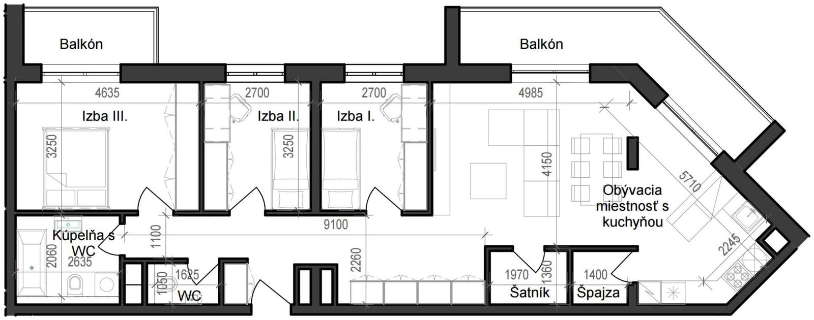 4 izbový byt B11 - 7C