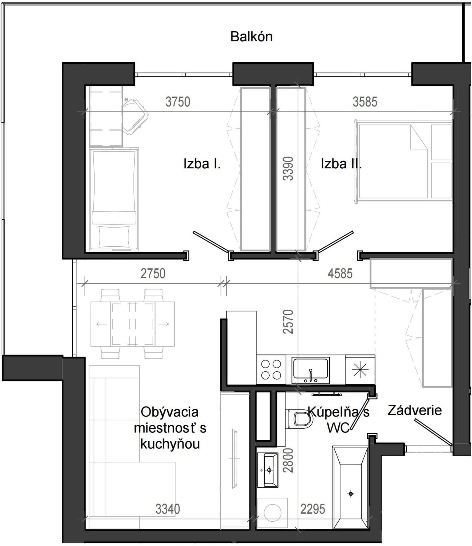 3 izbový byt B13 - 3C
