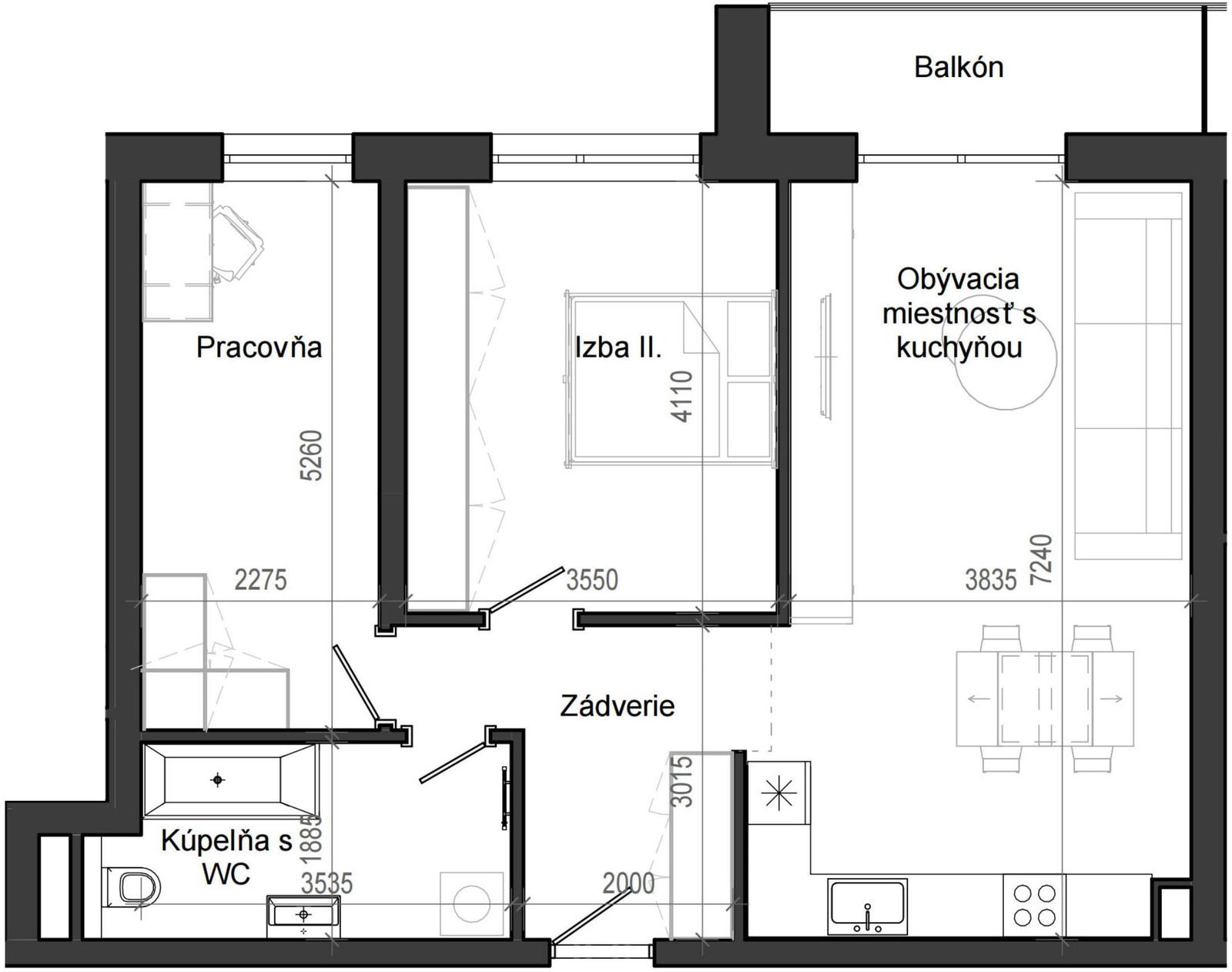 3 izbový byt B13 - 3E